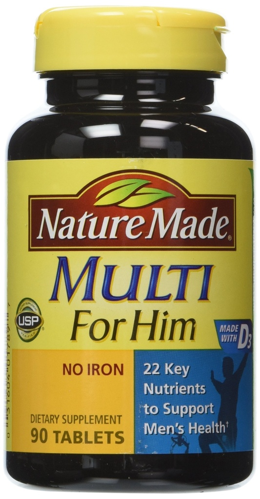 Natur lavet Multivitamin til ham, Mænds Multivitamin til daglig ernæringsstøtte, 90 tabletter (pakke med 3)