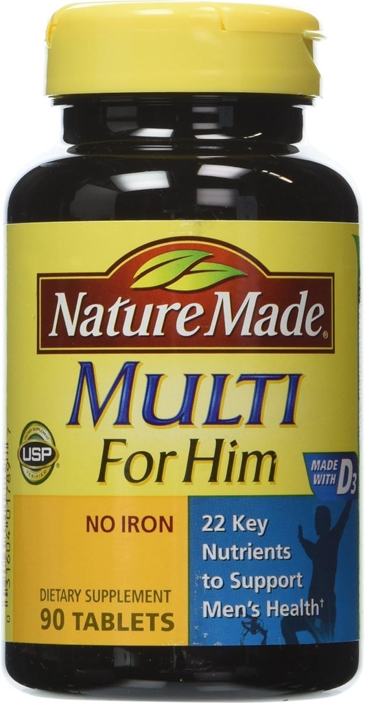 Natur lavet Multivitamin til ham, Mænds Multivitamin til daglig ernæringsstøtte, 90 tabletter (pakke med 3)