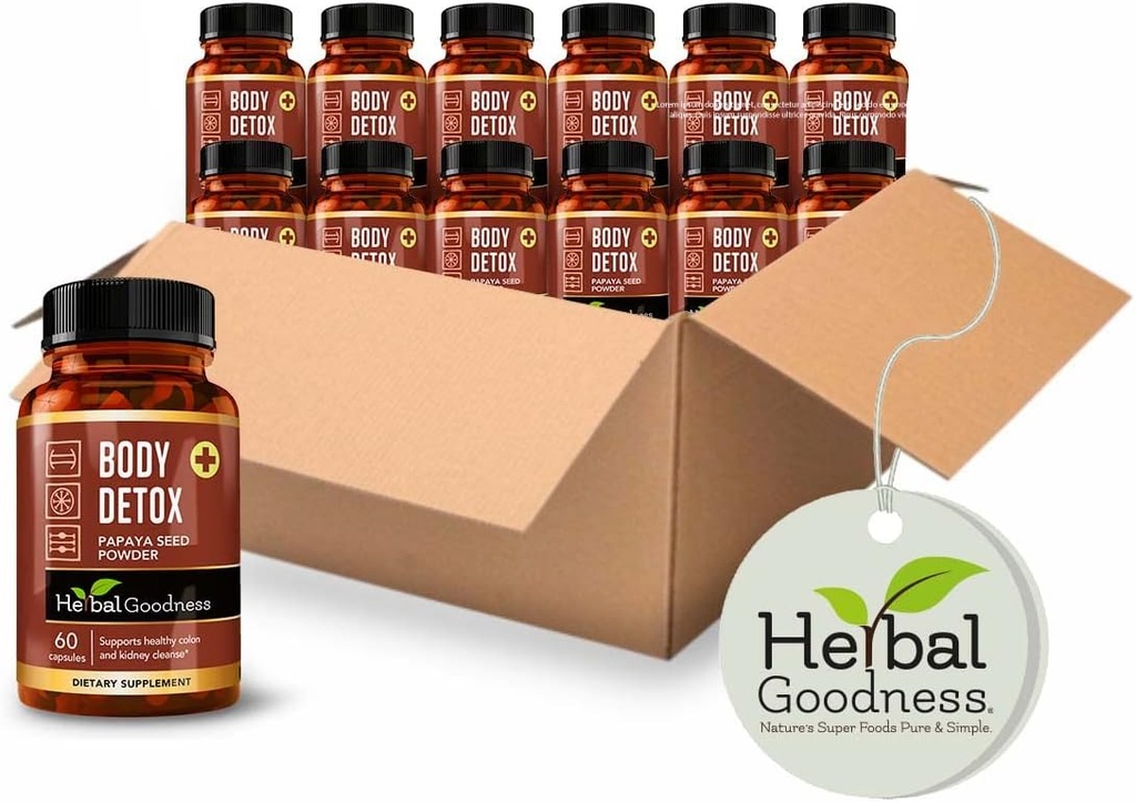 Body Detox Kapsler 60caps - Full Body Detox Rengøring for kvinder og mænd - Colon Broom og Colon Cleaner til en komplet Belly Reset - Support Gut Health - Made in USA