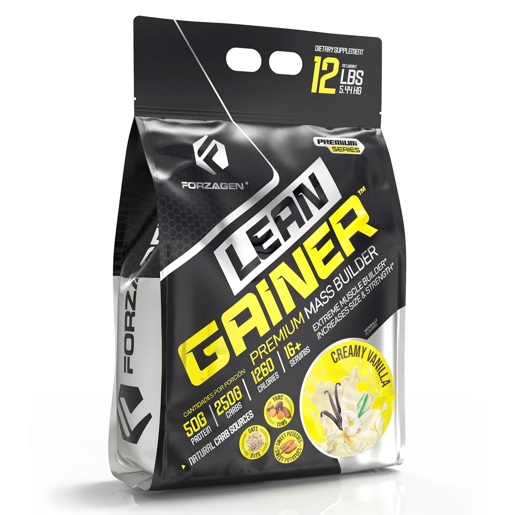 Forzagen Lean Gainer Premium Mass Builder Buddy 124; Mass Gainer Protein Powder for Mænd & Kvinder (12 Lbs, Creamy Vanilla)