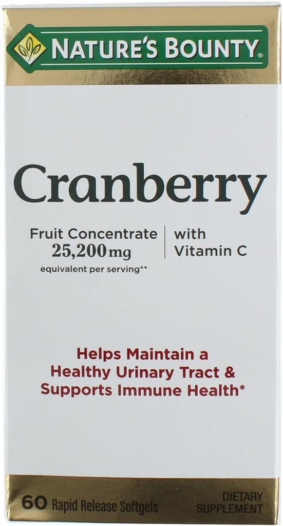 Nature 's Bounty Cranberry Dietary Supplement 60 Soft Gels (pakke med 12)