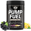 PMD Sports Pump Fuel Ultra Koffein Free - Premium Pre Workout Powder & Muscle Pump, Greater Focus, Endurance & Recovery, Premium Creatin, Arginin & Beta Alanine - BlackBerry Lemonade (30 Servere)