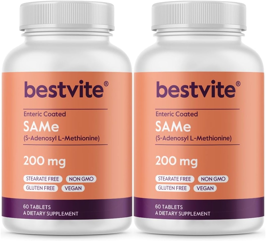 BESTVITE SAM- e 200mg (120 tabletter) (60 x 2) Premium Ingredient fra Italien
