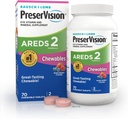 PreserVision AREDS 2 Eye Vitamin, # 1 Eye Doctor Anbefalet Mærke, Chewable Lutein og Zeaxanthin Supplement med C-vitamin, E-vitamin, zink og kobber, blandet berry, 70 tabletter