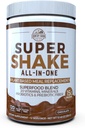 Country Farms All- in- One Super Shake Meal Erstatning 15g Plant Protein Kosttilskud med superfødevarer, Vitaminer, Probiotika og Prebiotika, 12 Servere, Chokolade, 12.48 Oz