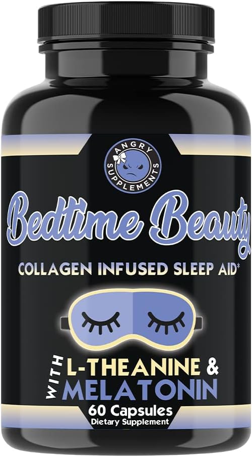 Sengetid Skønhed, Collagen Infunderede Twilight Night Time Sleep Aid, Alle naturlige piller w. L- Theanine, Melatonin, Magnesium & Hyaluronsyre naturlige Sleepy pige Mocktail, 60 kapsler, 30 Serv