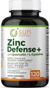 Zink Defense + med Quercetin, Bromelain, L- Cysteine, EGCG (Green Tea Extract), Vitaminer C, D3 & K2, 2 - Måned Supply, 120 Vcaps, Non- GMO, Gluten Free