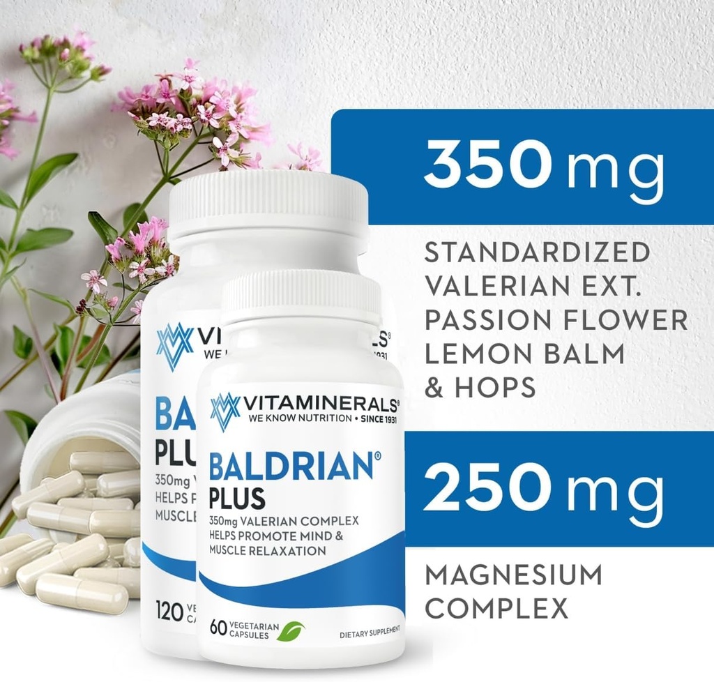 Vitamin 33 + Baldrian ® Plus Natural Relaxing Support Standardized Valerian Extract (60)