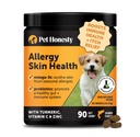 Allergi Hud Sundhed - Allergi Itch Relief & immunforsvar tygger med Fish Oil, Probiotika, & Vitamin E - Hjælper med at reducere normal afføring, Soothe følsomme hud, & fordøjelsessygdomme (Salmon Flavor, 90 Ct)
