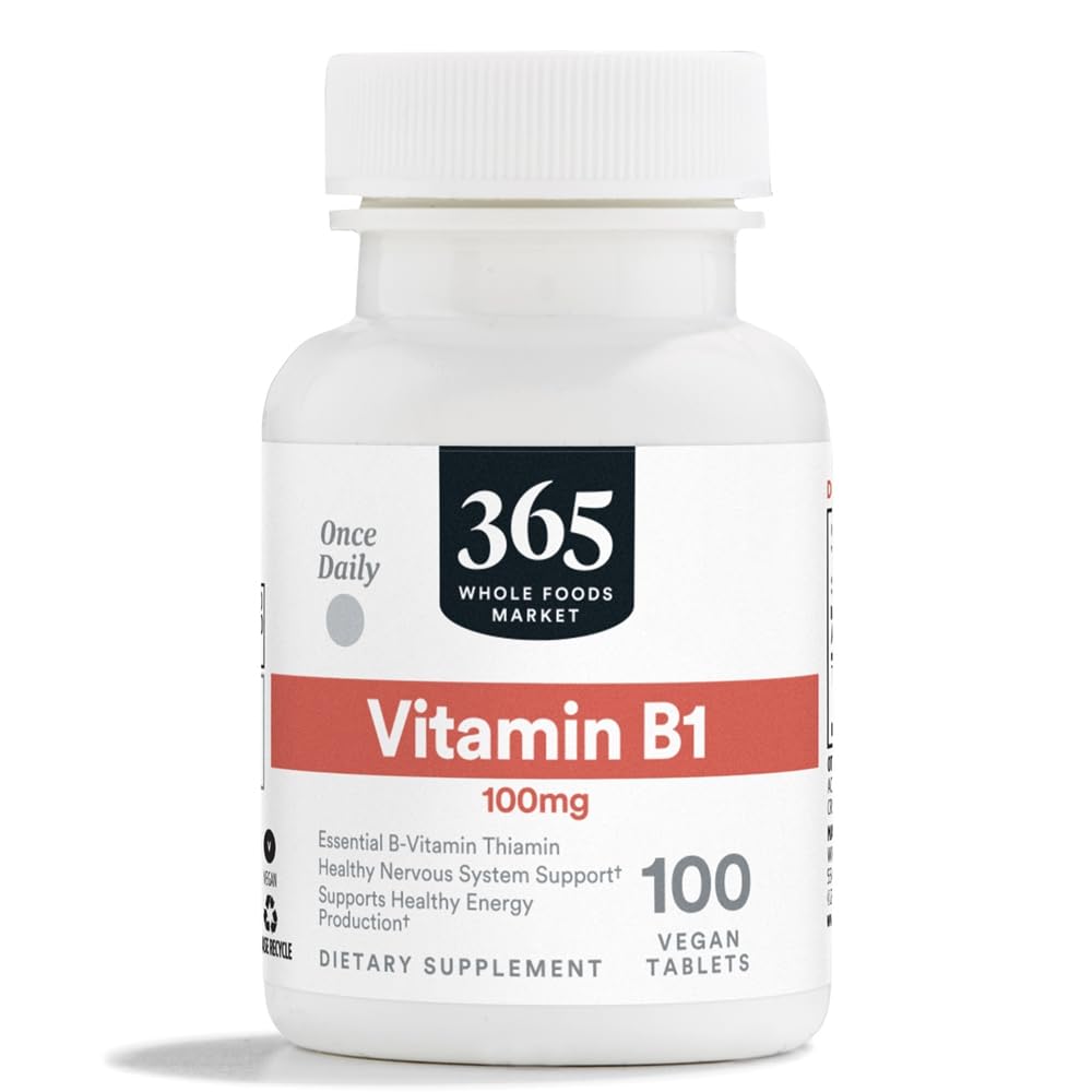 365 af Whole Foods Market, Vitamin B1 100mg, Vegan, 100 tabletter