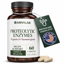 Proteolytiske enzymer - Trypsin & Chymotrypsin - Reducerer Edema & Betændelse fra vævsskade - Understøtter fordøjelse, vævssygdom og immunforsvar - Inddrivelse Boost - Kosttilskud -60 kapsler