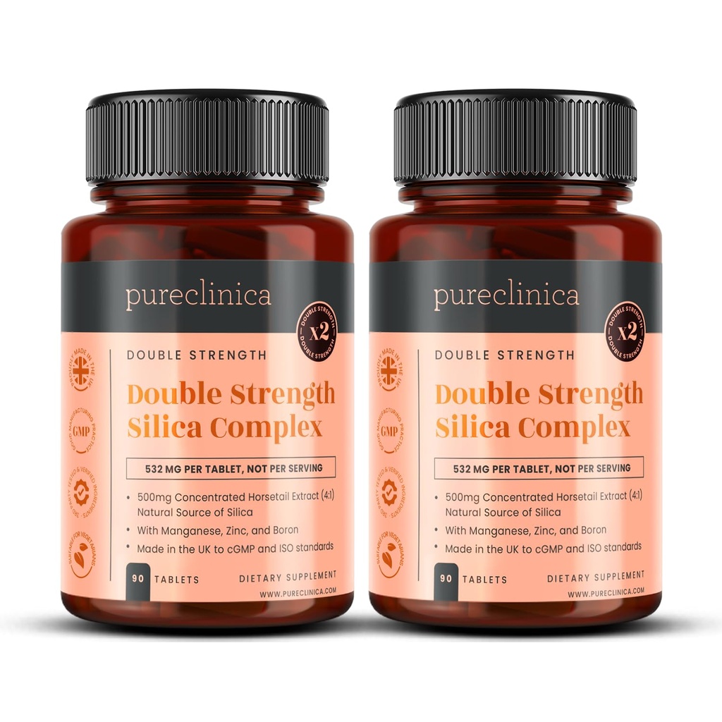 Double Strength Silica Complex - 6 Month Supply! (2000mg Horsetail Extract x 180 Tablets (2 flasker med 90))