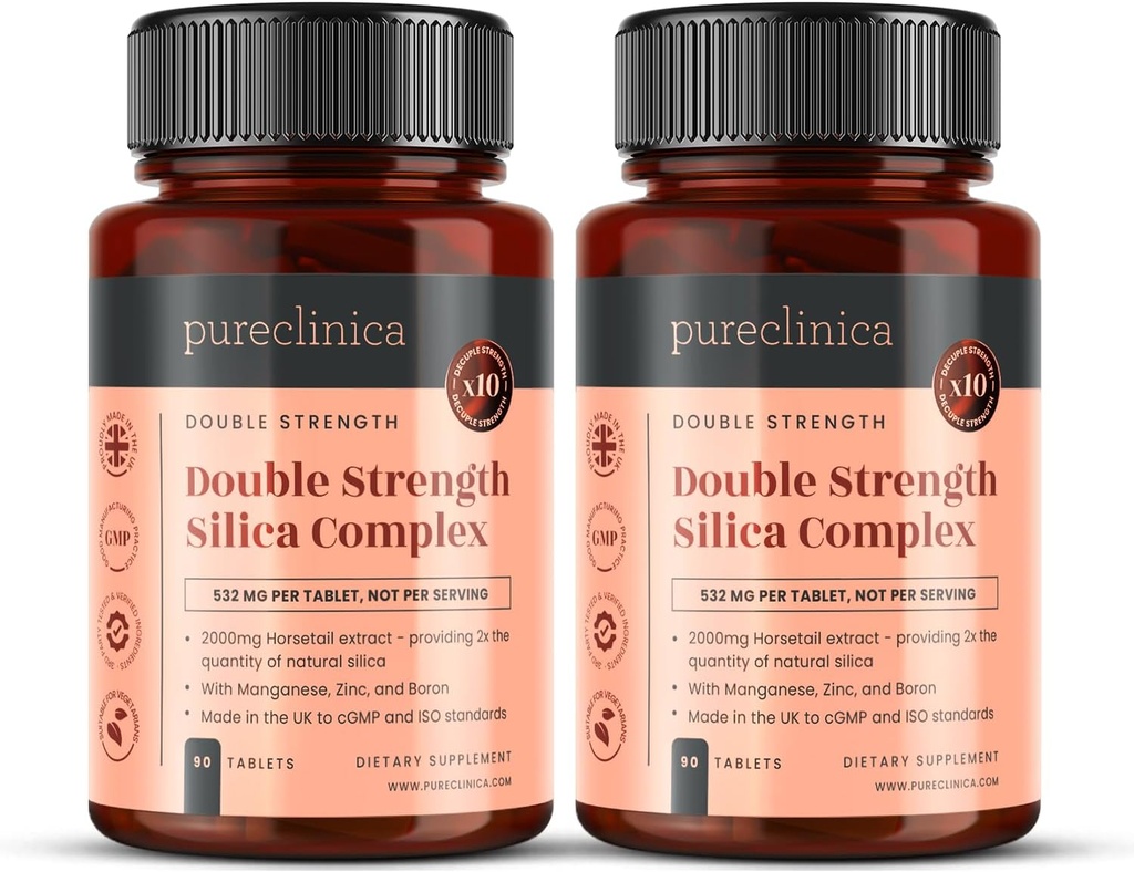 Double Strength Silica Complex - 6 Month Supply! (2000mg Horsetail Extract x 180 Tablets (2 flasker med 90))