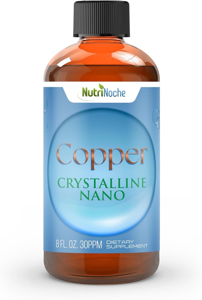 NutriNoche Liquid Colloidal Copper Supplement | 99.99% Ultra Pure Crystalline Nano Copper Particles | 30 ppm