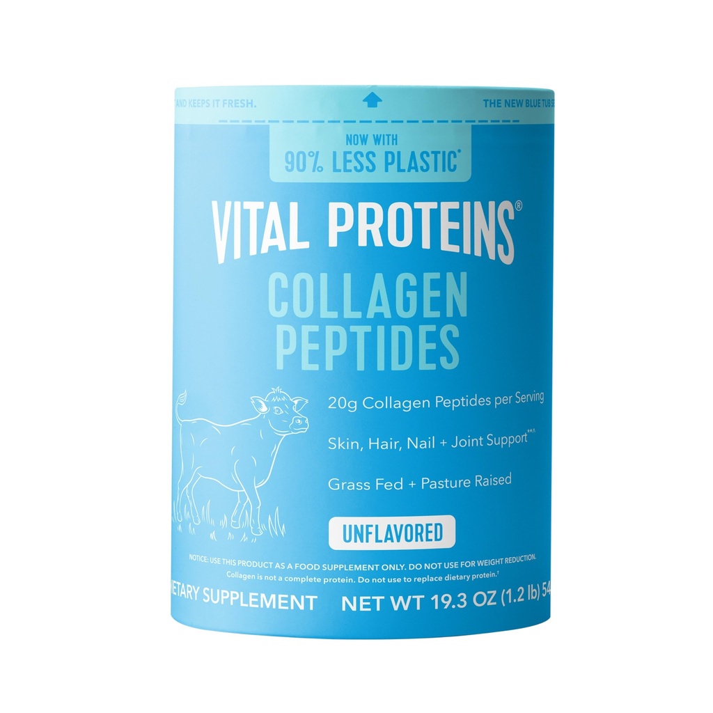 Vital Proteins Collagen Peptider Powder - Græs Fed Collagen Peptider til hår, negle, hud, ben & fælles sundhed, Unflavored, 27 Serveringer