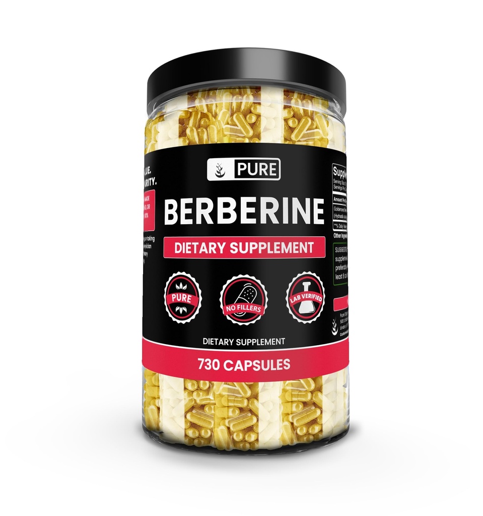 PURE ORIGINAL INGREDIENSER Berberine (730 kapsler) Ingen Magnesium eller ris Fyldere, altid ren, Lab Verified