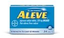 Aleve tabletter med Naproxen Natrium, 220mg (NSAID) Pain Reliever / Fever Reducer, 24 Greve, Blå