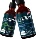 E2H: Flydende chlorophyll og naturlig sort Currant Uddrag 124; Vegan, ikke-GMO - 2 Fl Oz Hver (4 Fl Oz i alt) - Bundle