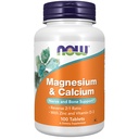 Now Supplements, Magnesium & Calcium, Med zink og vitamin D-3, Nerve og ben Support *, 100 tabletter