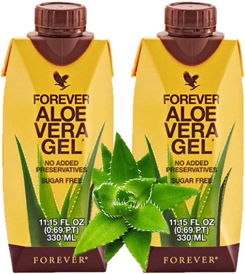 Forever Living Aloe Vera Gel ® Minis (330ml / 11.15oz Hver) 99,7% Pure Indre Leaf Aloe Vera Gel, Ingen Tilføjet Preservativer. Glutenfri (pakke med 2)