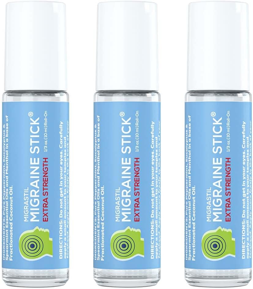 Basic Vigor Migrastill Extra Strength Migræne Stick Advanced Formel. Stærk Aromaterapi Roll On med menthol og essentielle olier. Ingen Lavendel. Lavet i USA.