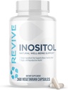 Revive MD Inositol Supplement for mænd og kvinder - Mood Support, Hormonal Balance, sund blodsukker & reproduktiv sundhed - Vegan- Friendly, Gluten- Free - 360 Vegetariske kapsler - 180 Servering