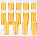 Pille flasker Tom med Caps (14 Pack), 8 Dram lille plastic medicin flaske let åben receptpligtig medicin Container hætteglas Clear Travel Pill flaske sag