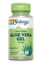 SOLARAY Aloe Vera Gel koncentrat 200X - Ækvivalent med 2000mg Fresh Gel, Aloe Vera kapsler med ingefær, pebermynte og persille, Herbal Wellness Support, Vegan, Non- GMO, 60- Day Garanti, 100 Servere