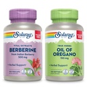 SOLARAY Berberine og olie af Oregano Bundle - Berberine HCl fra indiske bær Plus Oregano Oil supplement til kraftfuld wellness support - 100 VegCaps / 120 Softgels