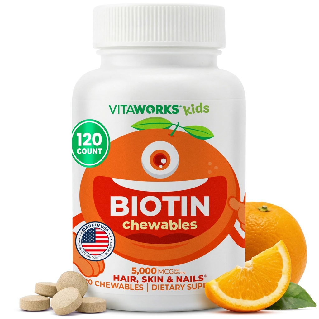 Kids Biotin 5000mcg Chewable Tablets against 124; Tasty Biotin Supplements 124; Vegan, Ikke GMO 'er