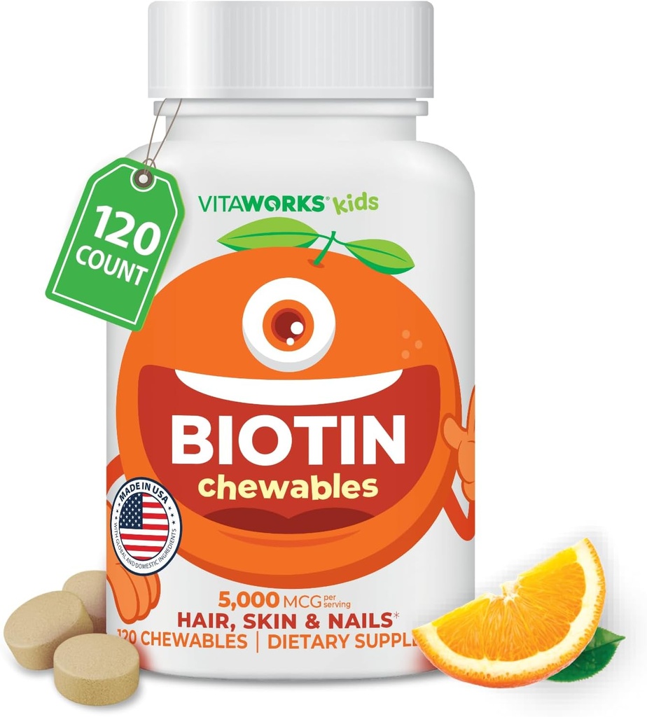 Kids Biotin 5000mcg Chewable Tablets against 124; Tasty Biotin Supplements 124; Vegan, Ikke GMO 'er