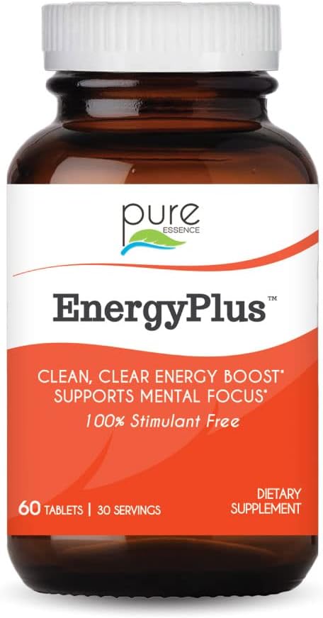 Energi Plus af Pure Essence - Koffein fri, Alle naturlige urteenergi og fokus supplement - Glat, Ingen Jitters No Crash - 60 tabletter