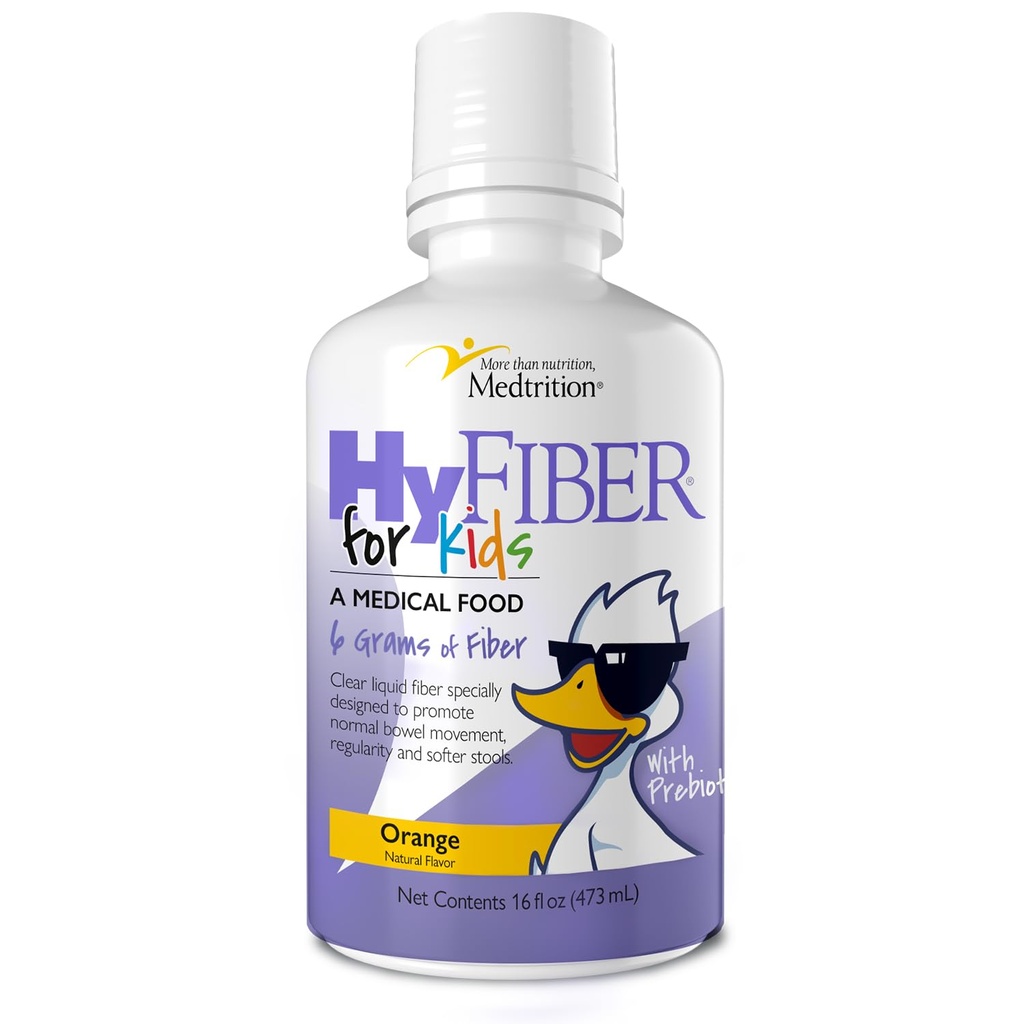 Meditrition HyFiber Flydende Fiber til børn i kun én spiseskefuld, understøtter regelmæssighed og blødgøringsmidler, FOS Prebiotika til Gut Health, 6 Bedste Fiber, 32 Servere pr flaske