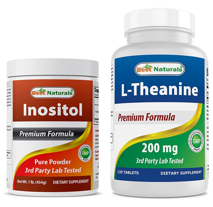 Bedste Naturals Inositol Powder 1 Lb & L- Theanine 200mg