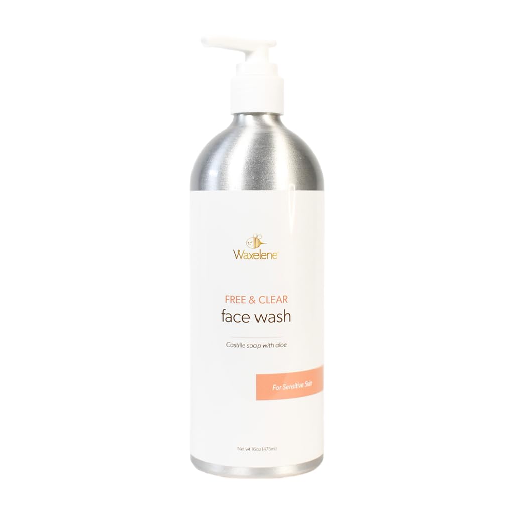 Waxelene Ansigtsvask, fri og klar, Home Størrelse, 16oz, 475ml, For følsomme hud sikkert, eksem, psoriasis, dermatitis, bionedbrydelig, rev sikkert