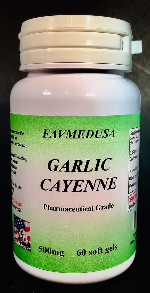 Hvidløg Cayenne, Lavet i USA - 60 softels