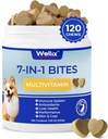 Wellix hund vitaminer og kosttilskud - Multivitamin Chewable Treats for hunde, Hud & Coat, Mobility Support, Hip & Joint Supplement, Immunsystemet & Samlet sundhed
