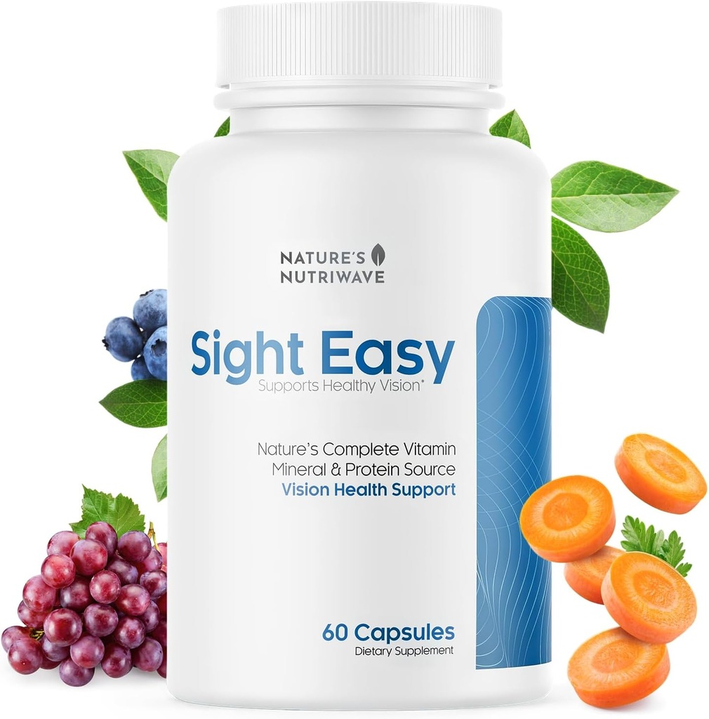 Watch Easy - Eye Vitamin & Mineral Kosttilskud med Lutein & Zeaxanthin, C-vitamin, E-vitamin, Zink og Bilberry til sund Vision og Øjenfunktion Support - 60 kapsler, 1 måned Supply