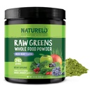 NATURELO Raw Green Superfood Powder 240 Grams, Blandet Berry - Understøtter energi, Immunitet og Detox - Inkluderer Spirulina, Hvede Græs og Økologiske Grønne for hel ernæring