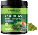 NATURELO Raw Green Superfood Powder 240 Grams, Blandet Berry - Understøtter energi, Immunitet og Detox - Inkluderer Spirulina, Hvede Græs og Økologiske Grønne for hel ernæring