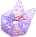 Ugentlig Pill Organizer Stor 7 dages Pill Box Organizer Daglig medicin sag for Vitamin Fish Oil Pills Kosttilskud Gigt Venlig