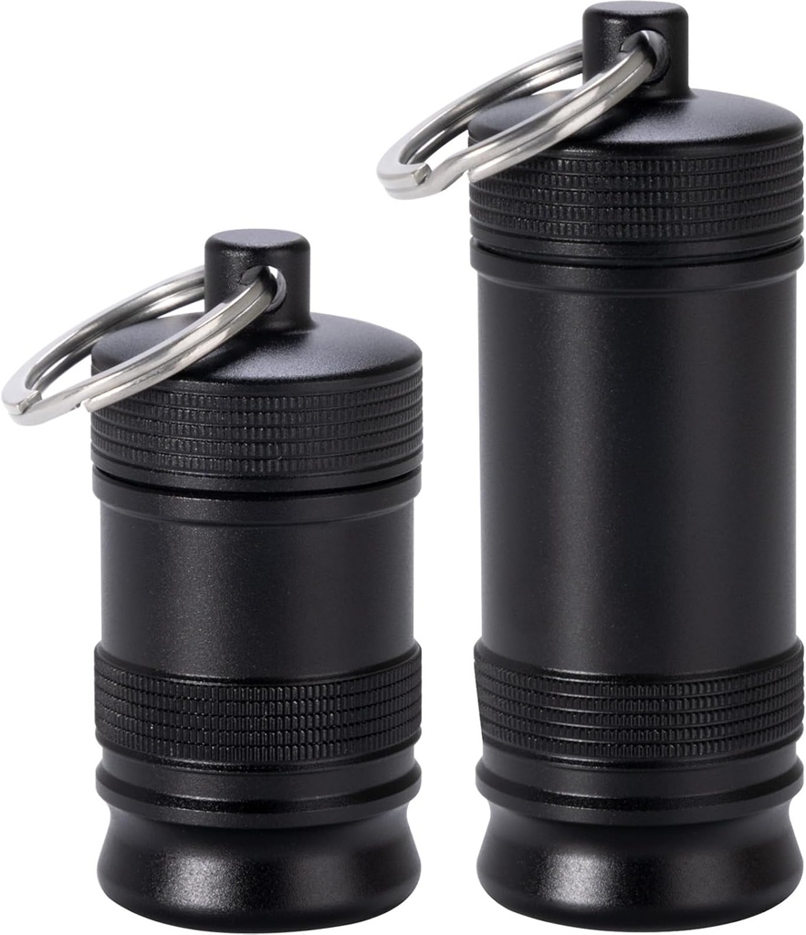 Bærbar pillholder Keychain - Vandtæt Aluminium Alloy Lille pill sag, Metal pill Container til Purse Daily Pill Box Medicine Flaske Organizer til udendørs Camping Rejser
