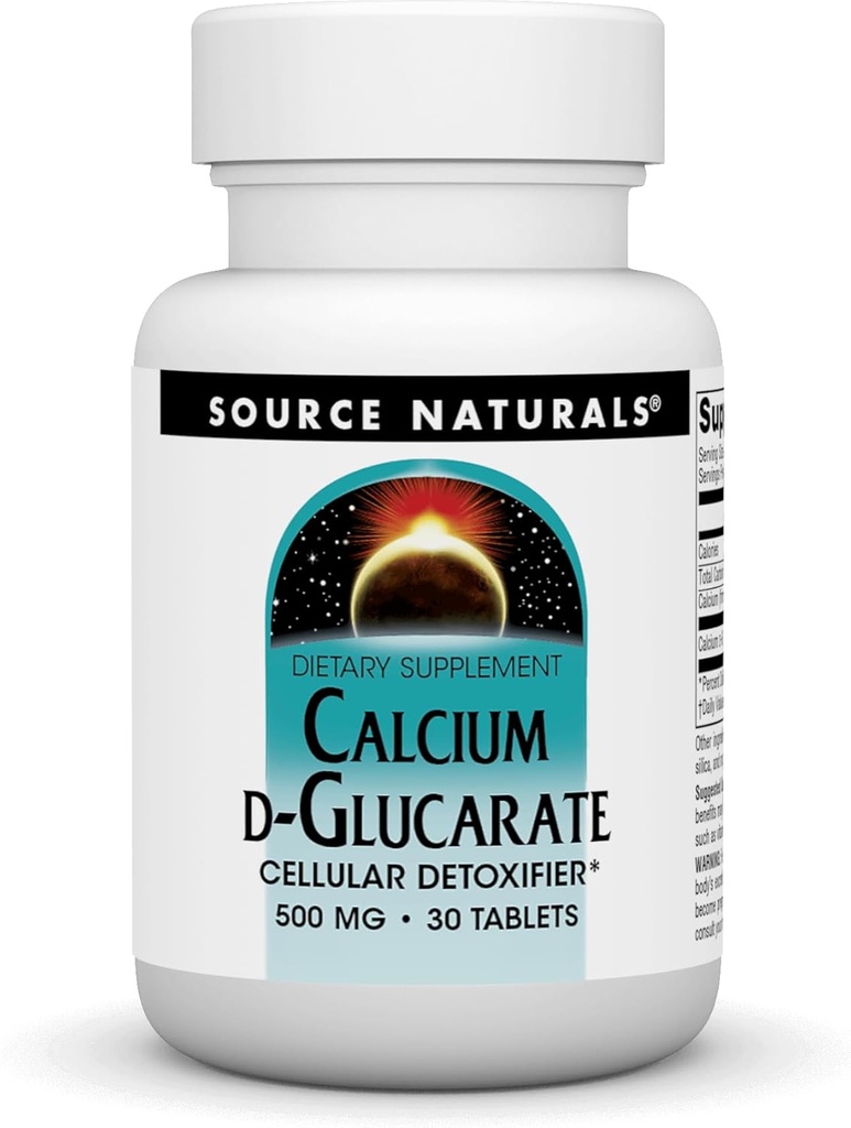 Source Naturals Calcium D-Glucarate 500mg Cellular Detoxifier - 60 Tablets