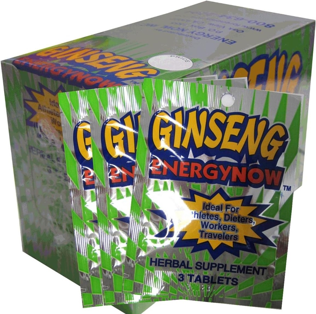 Ginseng Energy Now, 3 fane Pakker, 24 Greve (pakke med 1)