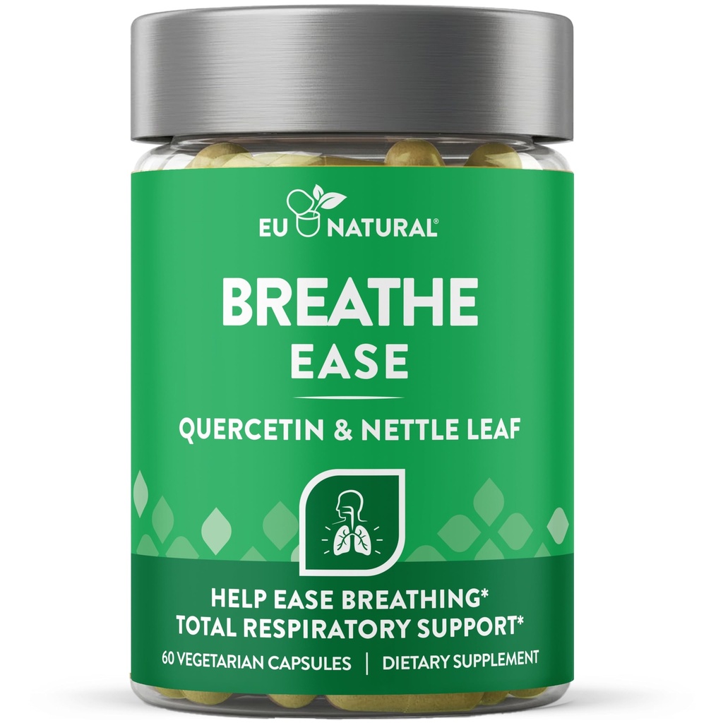 Support til vejrtrækning - Sinus, Lungs, Open & Clear Airways - Sæsonbestemt nasal sundhed, bronkial wellness, sund kost - Quercetin, D-vitamin, bromelain piller - 60 vegetariske bløde kapsler