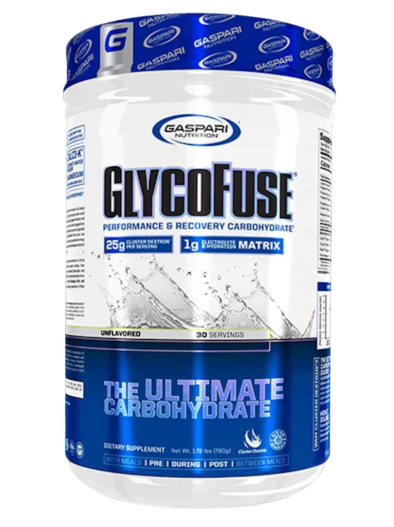 Gaspari Nutrition Glycofuse: Performance and Recovery Carbohydrat, 25g Cluster Dextrin og 1g Electrolyte og Hydration Matrix (30 Servering, Unflavored)