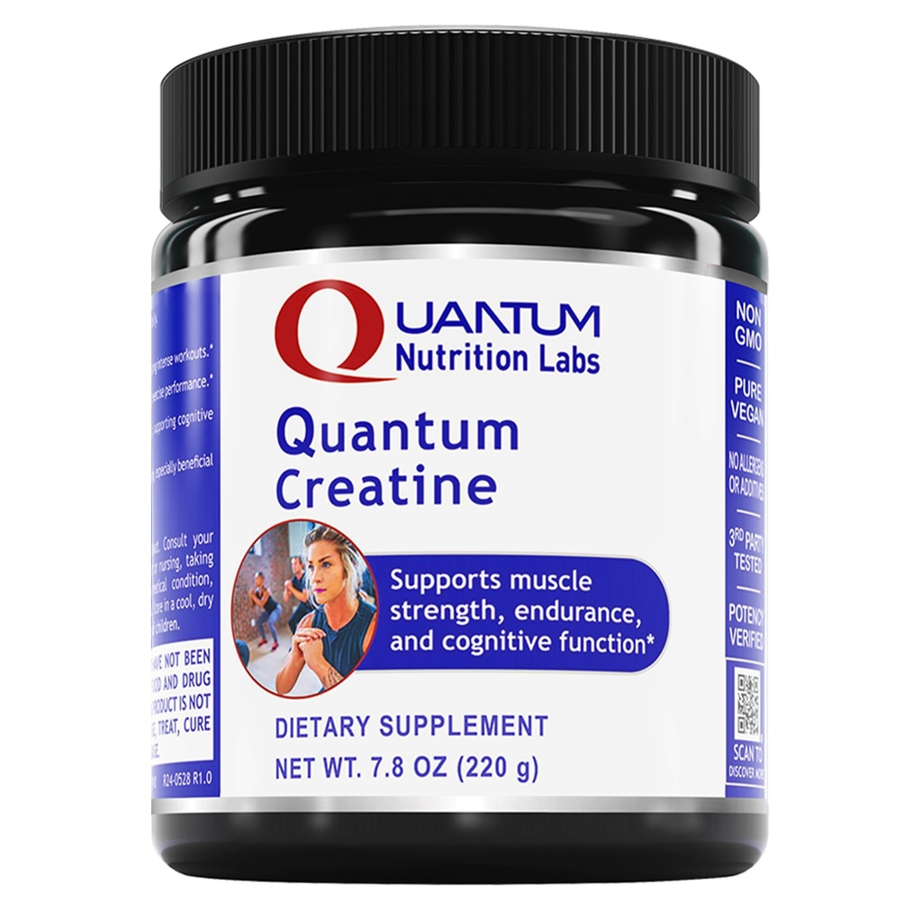 Quantum Nutrition Labs Quantum Creatin - Creatin monohydrat pulver, Creatin Powder til mænd, kvinder, Vegetarer, Unflavored Vegan Friendly Formel - 7,8 oz (40 Servere)