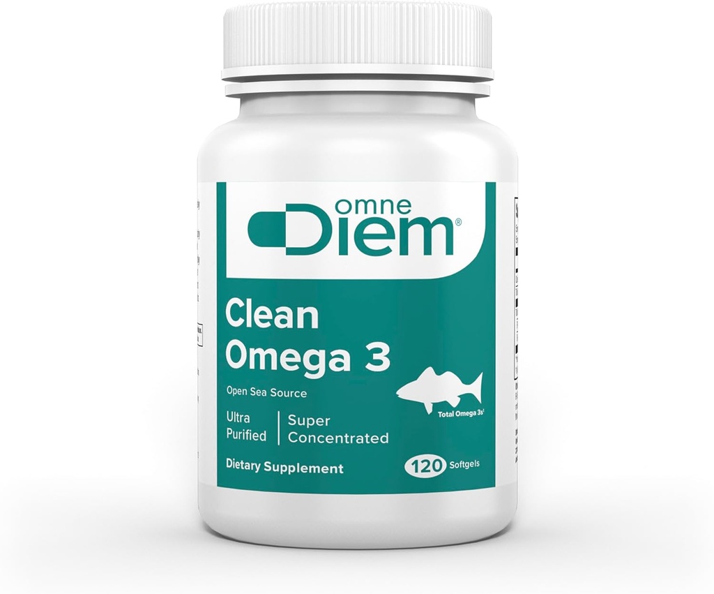 Omne Diem Clean Omega 3 - 1020mg, 120 softgel kapsler - Fish Oil Dietary Supplement med Omega-3 fedtsyrer: EPA & DHA