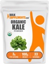BulkSupplements.com Organic Kale Powder - Green Powder, Superfood Supplement - Vegan & Gluten Free, 3g per Serving, 100g (3,5 oz) (pakke med 1)