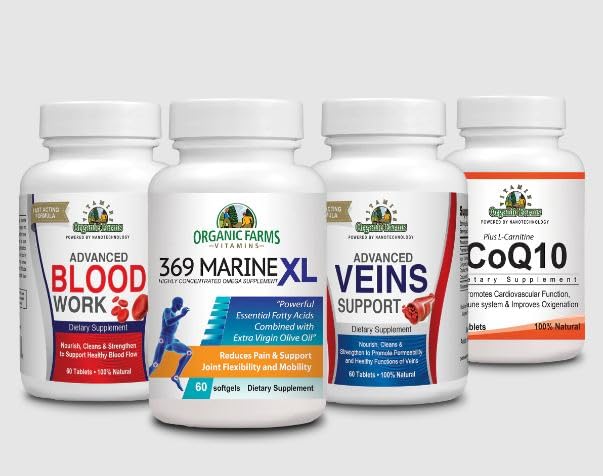 Cirkulationssæt - blod + ko- Q10 + 369 Marine XL + Veins - Kosttilskud og vitaminer - Naturlige Kosttilskud